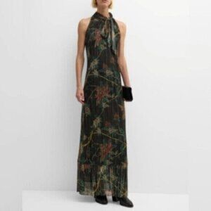 NWT Johnny Was Evelina Metallic Floral-Print Maxi Dress